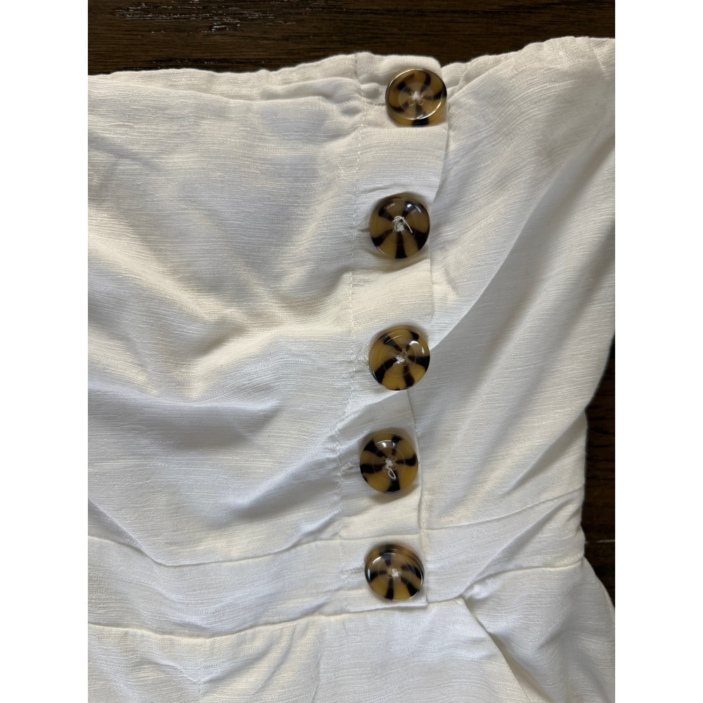 Lulus White Strapless Button-Front Jumpsuit Lined Coastal Grandmother Neutral - Picture 4 of 4